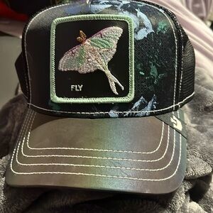 Black and Green Butterfly Patch Cap